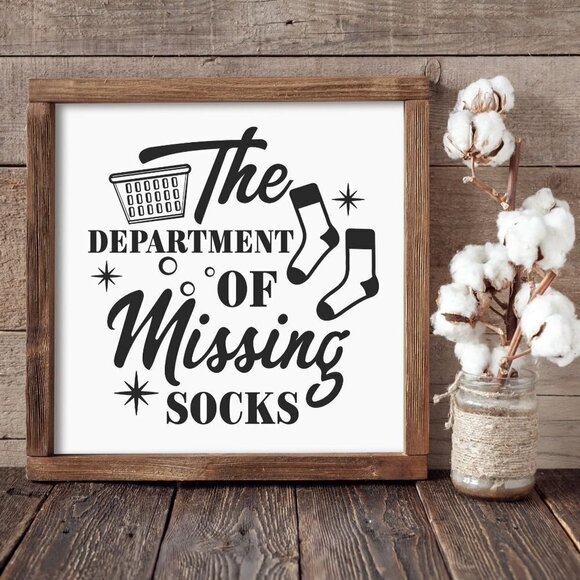 The Department of Missing Socks Hand-crafted sign - Picture 1 of 3